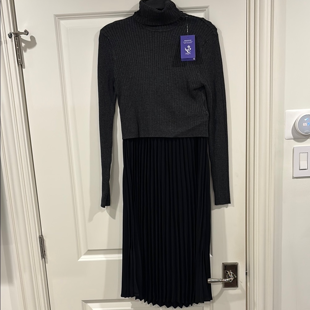 NWT Seraphine knit dress with pleated skirt
